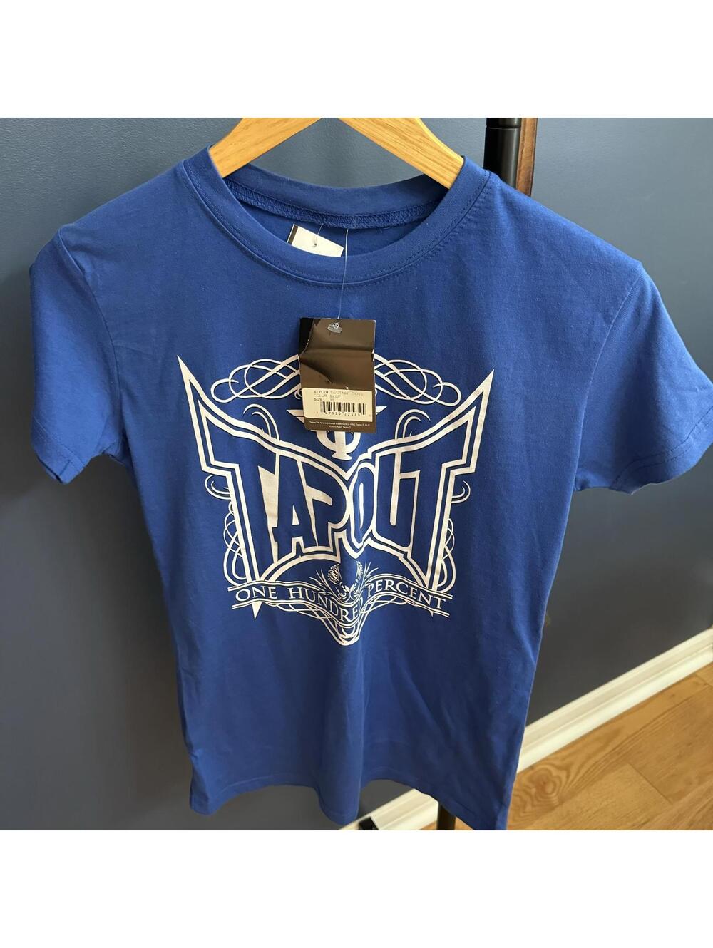 Women's TapouT, One Hundred Percent T-Shirt, Blue Medium, Circa 2012, NWT